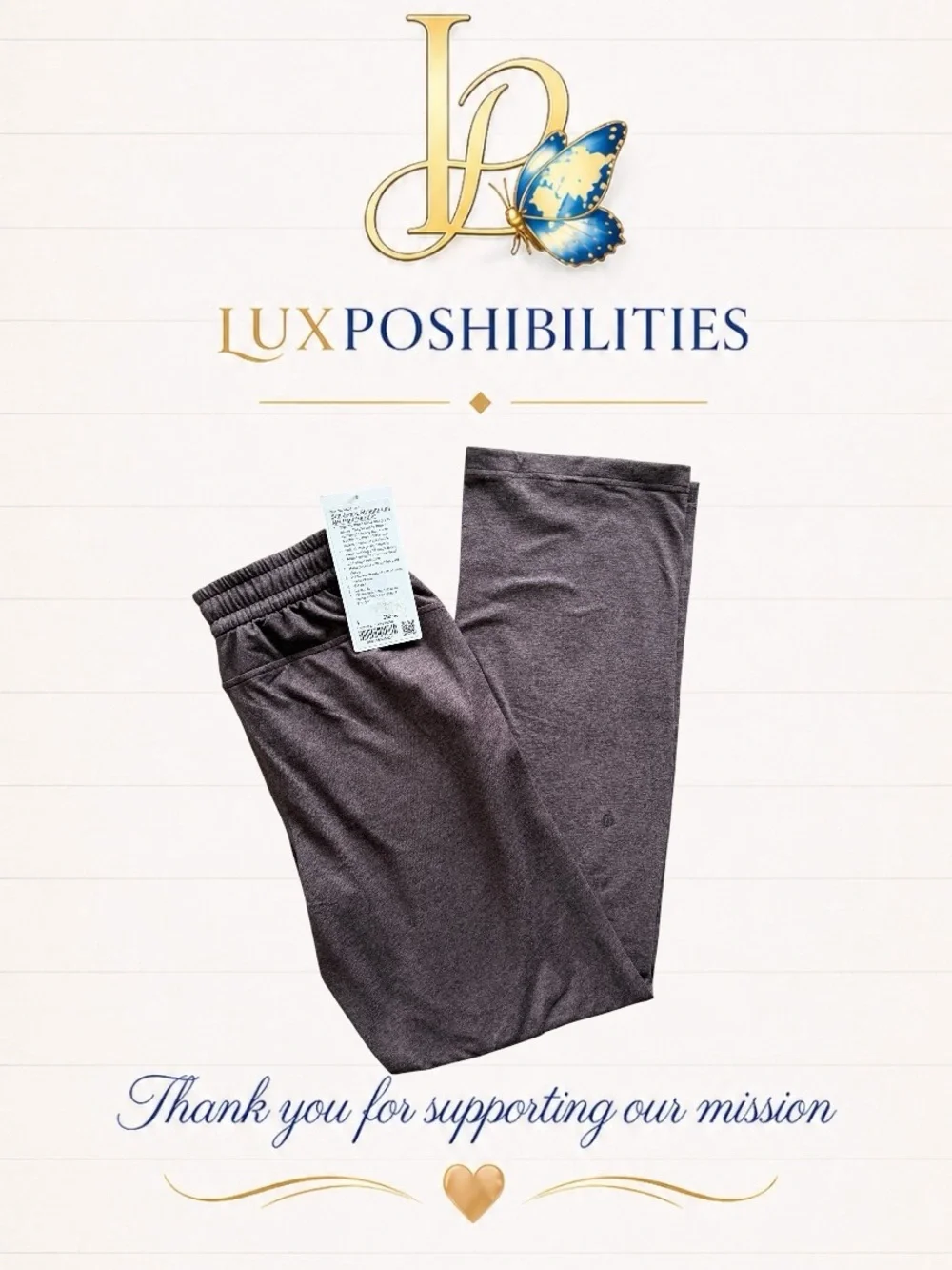 lululemon NWT SIZE 4 Soft Jersey Straight-Leg Heathered Espresso